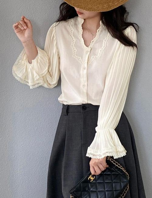 디에 로코 링클벌룬소매 셔츠