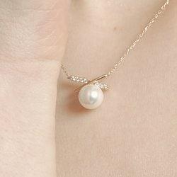 14k 진주 리본 스틱 목걸이 B4NY270SK