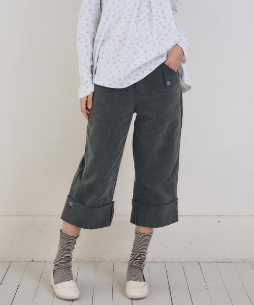 Fold Pocket Capri Pants, Charcoal