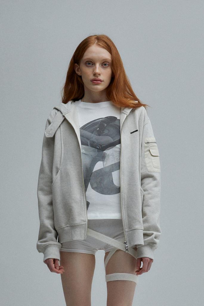 E.Z TWO-WAY HOODIE ZIP-UP