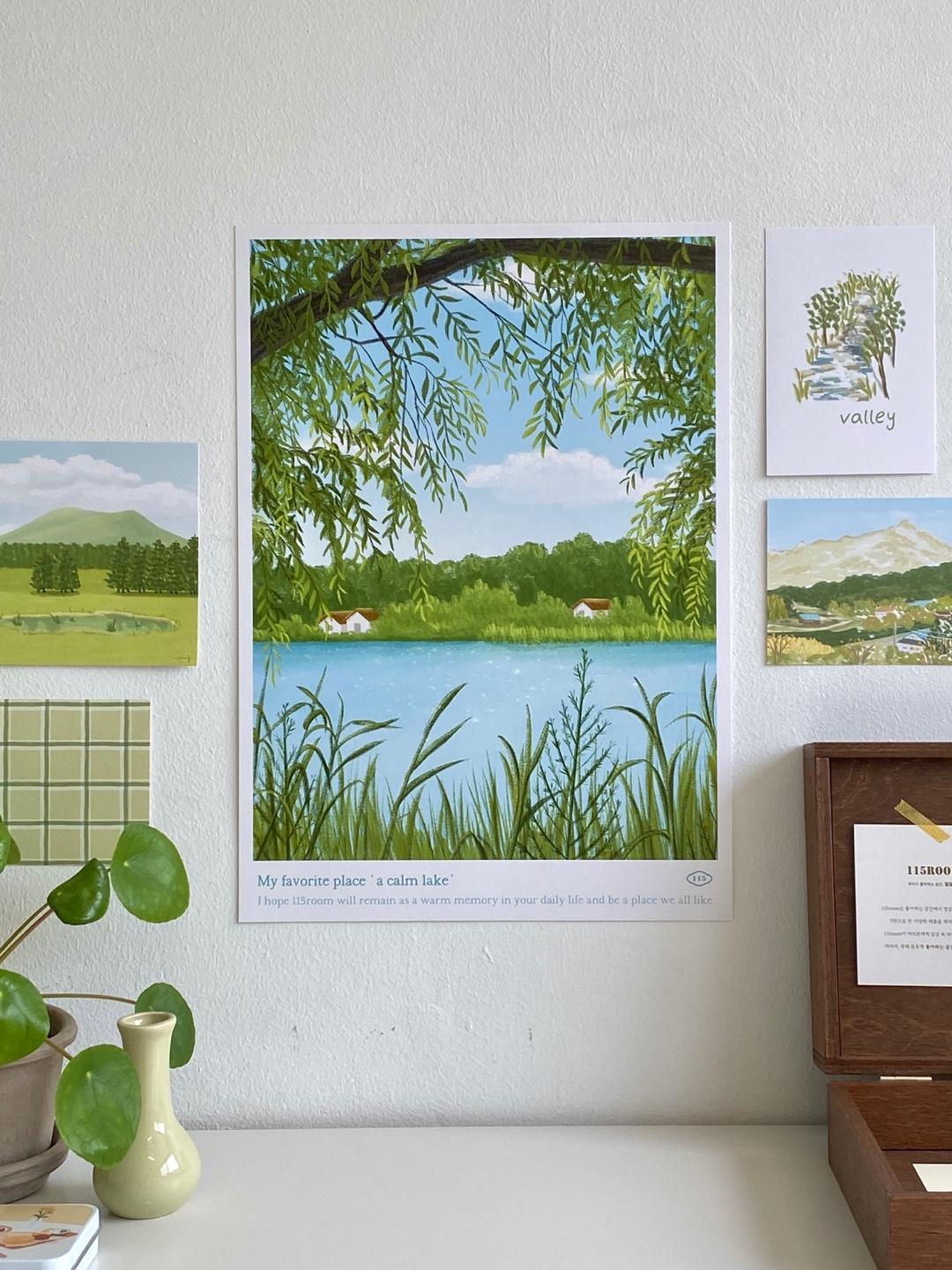 [115룸] 잔잔한 호수 포스터 (A3)
