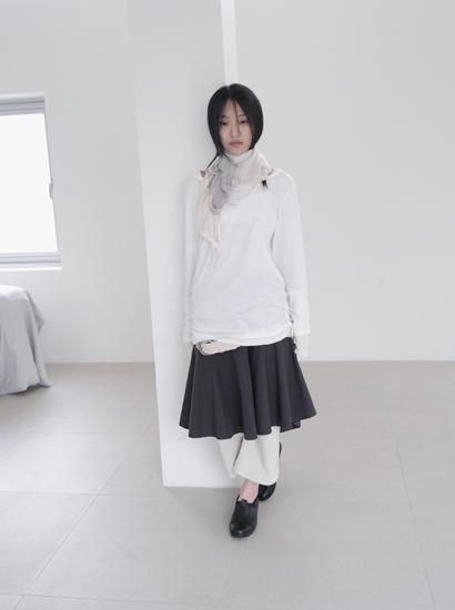 디바이드 플레어 미디 스커트 (2c)