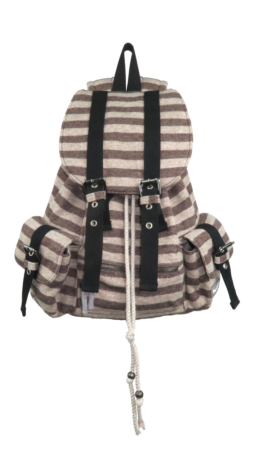 Wool stripe backpack_brown