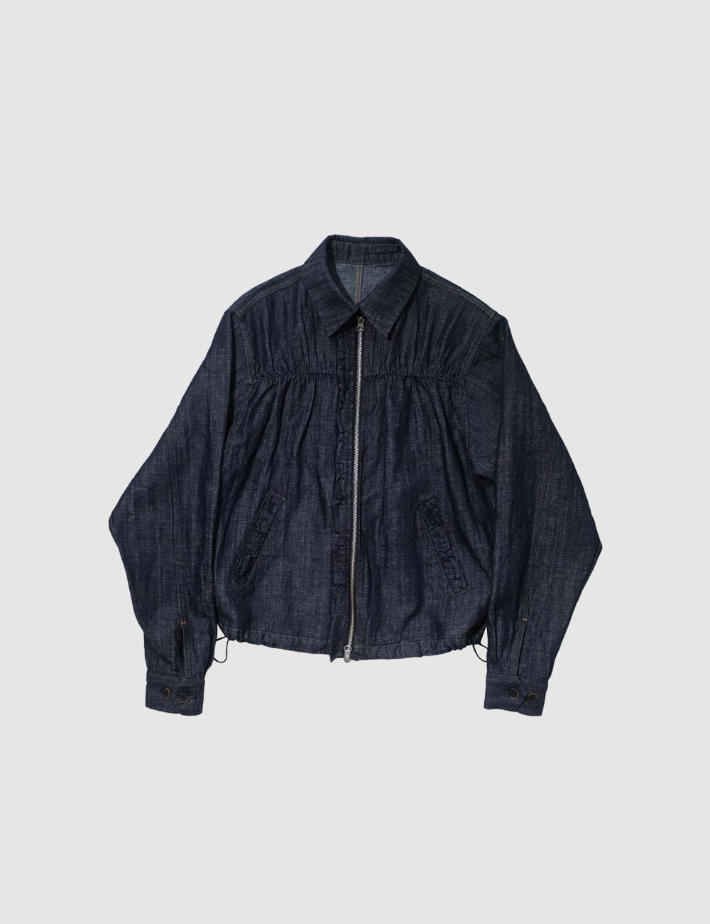 Frill blouson, denim
