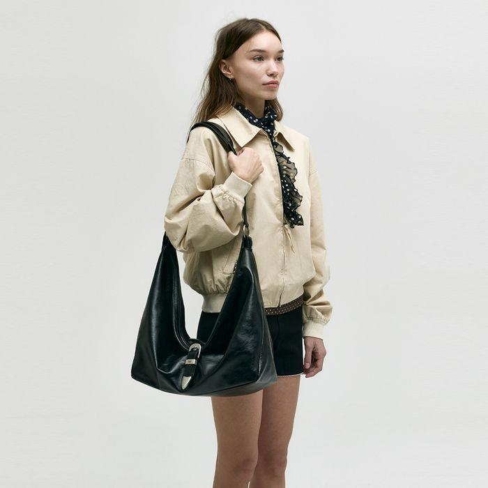 [29CM단독] BELTED HOBO_black glossy plain