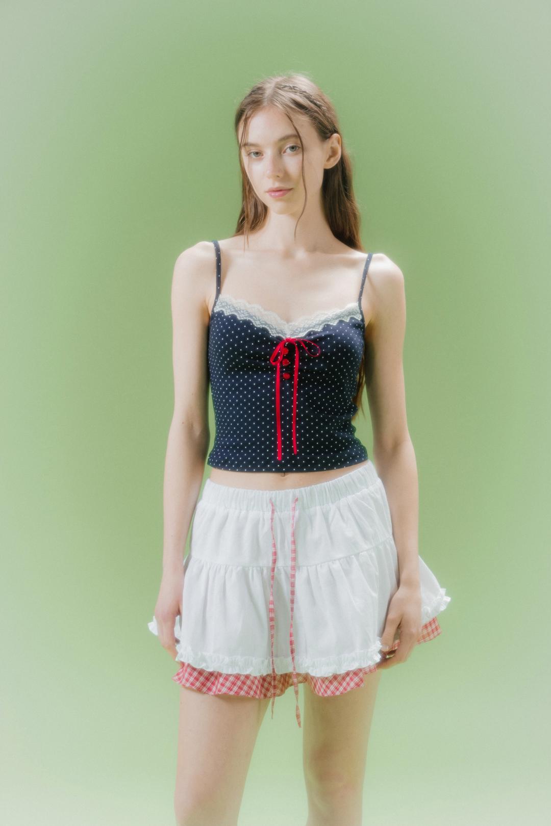 DOT RIBBON SLEEVELESS (NAVY)