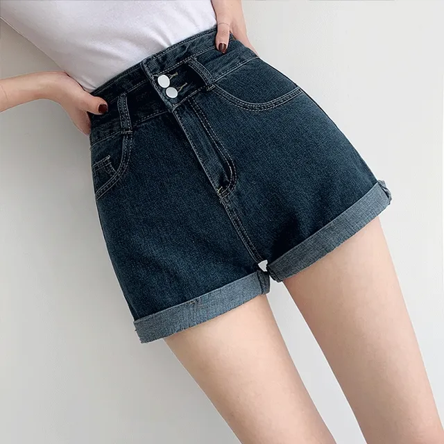 [다리길어보이는] 투버튼 하이 롤업숏팬츠  P0009392