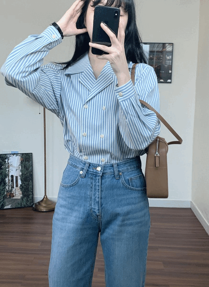 스트라이프 더블셔츠