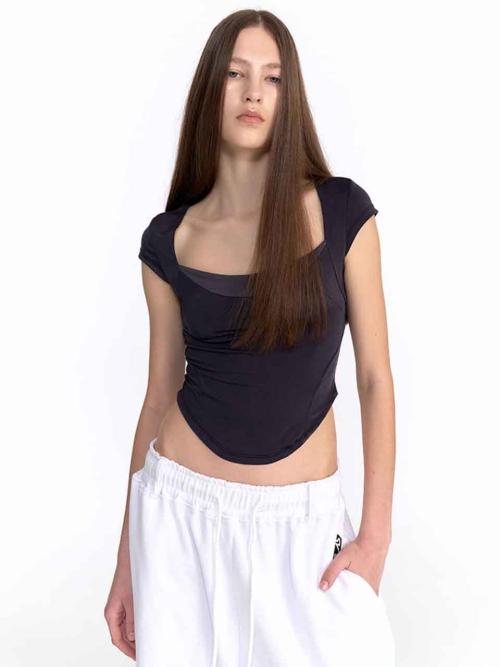 OLIVIA  TOP (CHARCOAL)