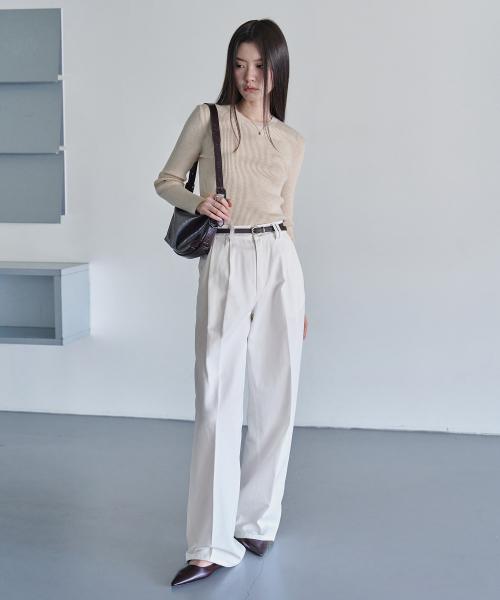 [W]2Pleats Wide Pants DCWPT012Ivory