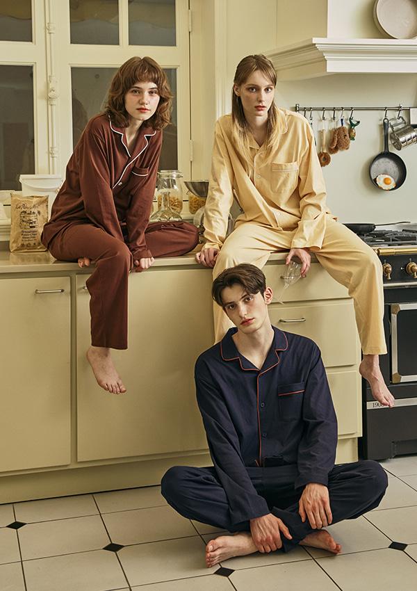 MIDNIGHT FRENCH COTTON PAJAMA SET