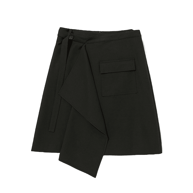 [RECSTUDIO] LAYERD SKIRT - BLACK
