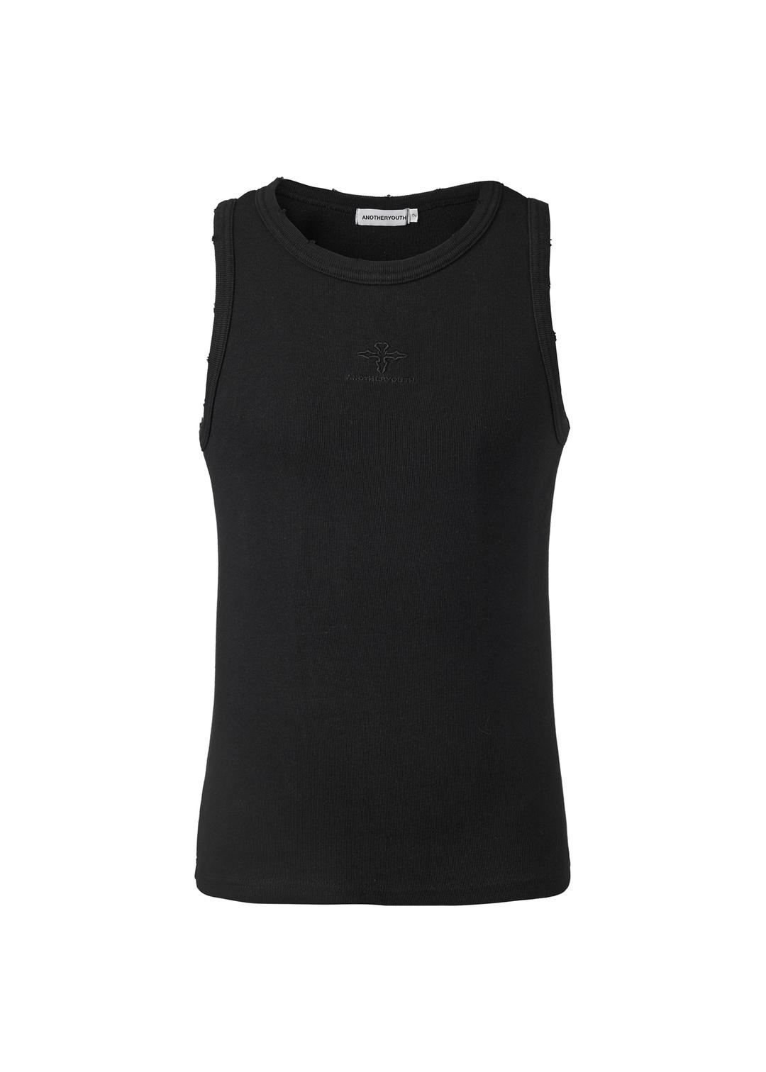 damage logo sleeveless - black