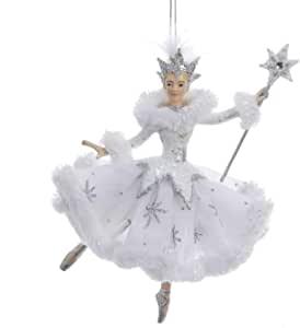 Kurt S. Adler White and Silver Snow Queen Ballerina Ornament C9256 New,Christmas