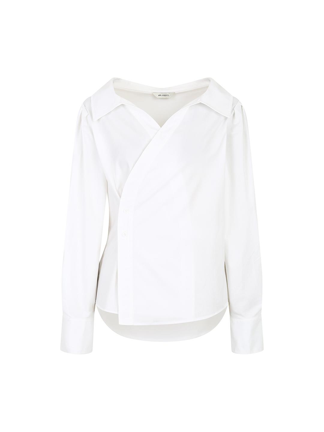 JJ지고트 코튼 슬릿 칼라 랩 블라우스 (WHITE) GP8A0BLR21