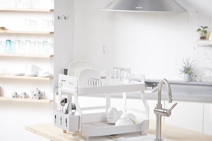 화이트 유니언 식기건조대 2단