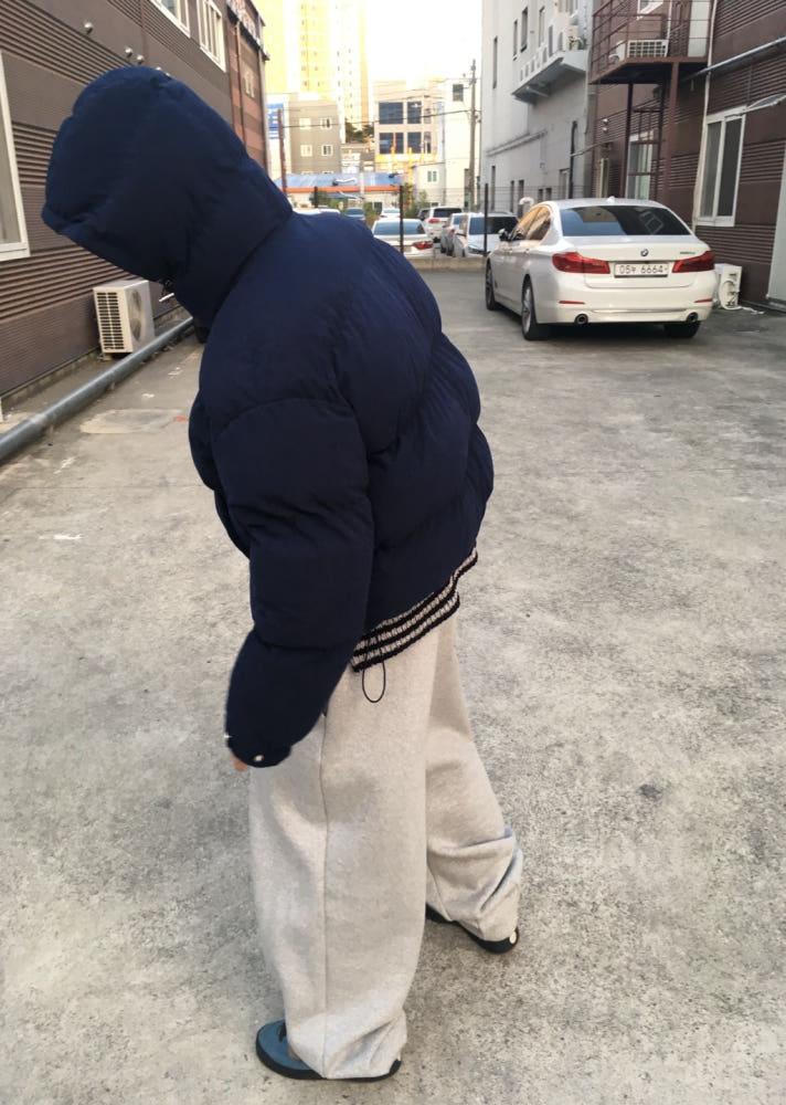 와플 코듀로이 후드패딩 (2color)