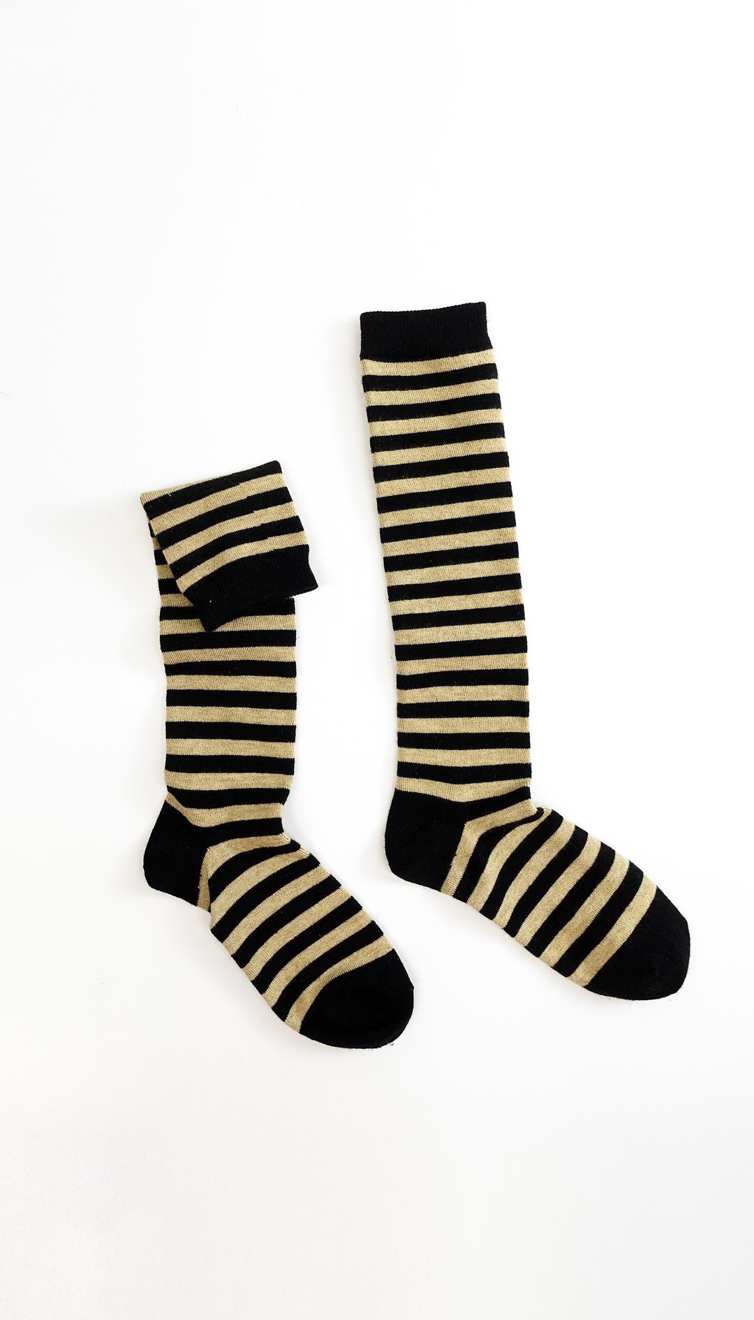 mono stripe knee socks