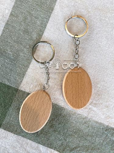 [반제품] 도톰한 타원형 원목 열쇠고리(4.8*3.3cm/두께0.7cm)-고리 포함가예요~