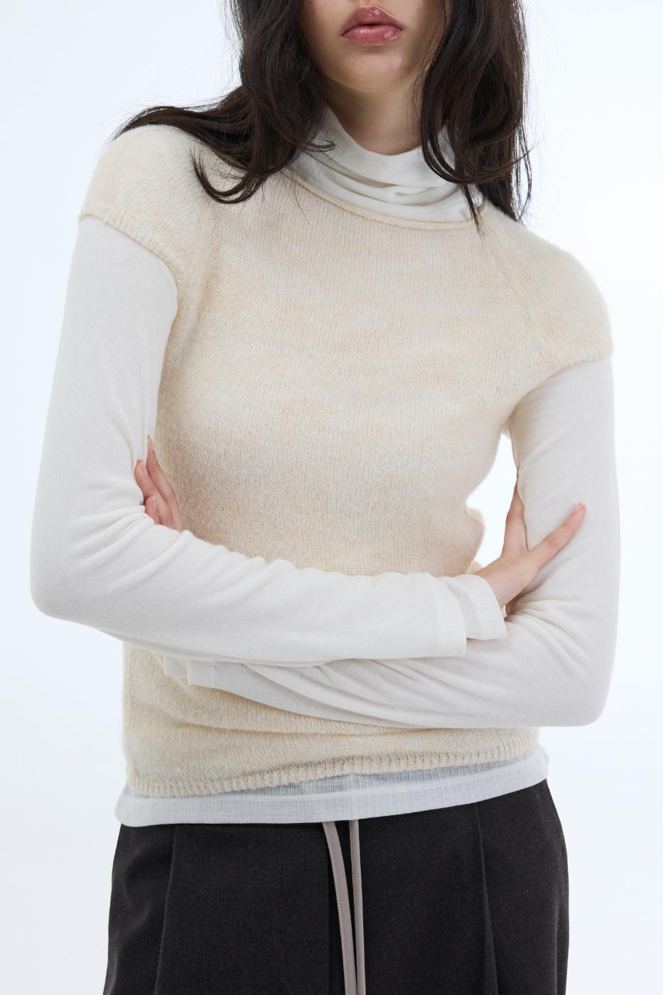 포르테나 클라베 캡소매 스웨터