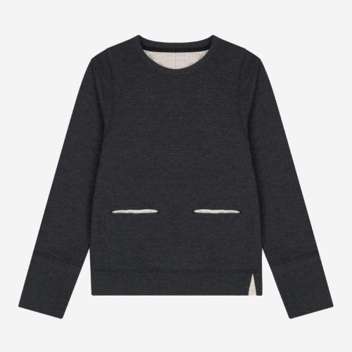 1/2  INNER POINT DOUBLE POCKET CREW (CHARCOAL)