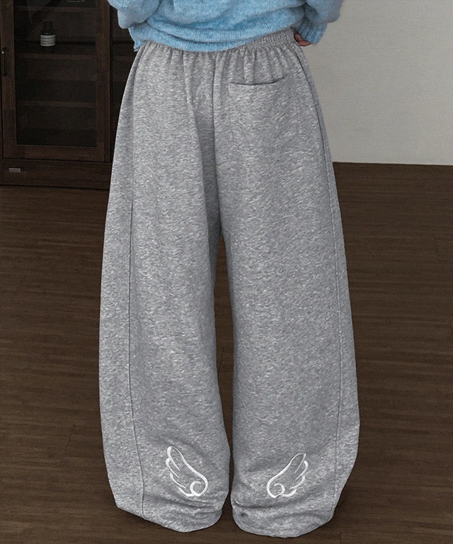 [LOOP/MADE] 엔젤 윙 절개라인 조거 와이드 트레이닝 롱팬츠