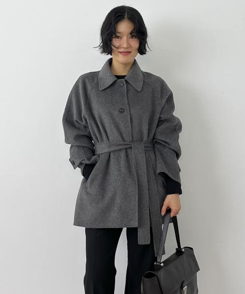 캐시미어 울 핸드메이드 하프 코트 그레이 MDCT013GRAY