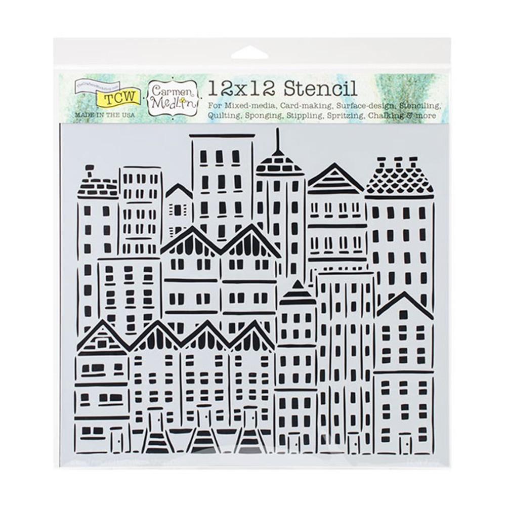 Crafter's Workshop Template 30.5X30.5cm 시티 빌딩(City Buildings) / 스텐실 도안