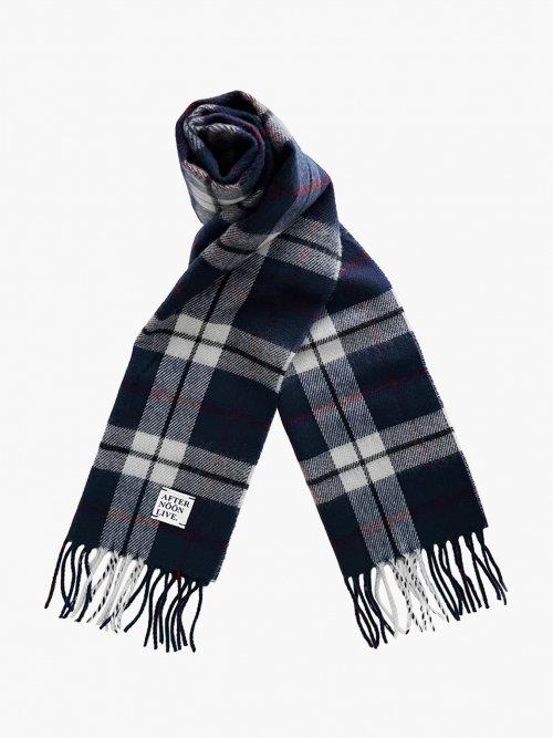 애프터눈라이브(AFTERNOONLIVE)  Wool Muffler (90s Tartan Check Navy/White) - 사이즈 & 후기 | 무신사