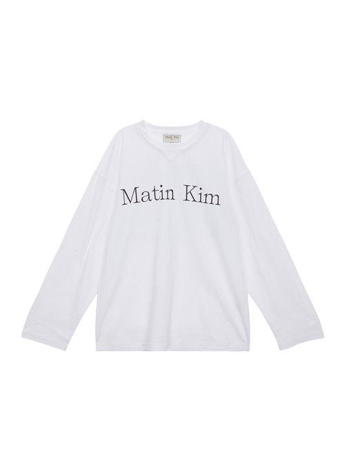 MATIN TYPO LONG SLEEVE TOP IN WHITE