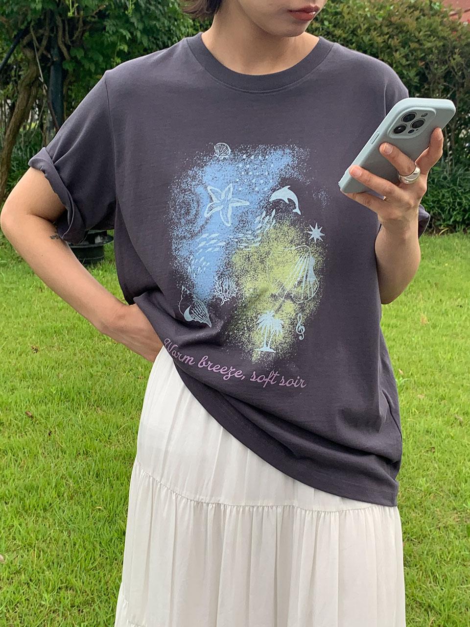 (2COLOR)SUMMER DOLPHIN T-SHIRT
