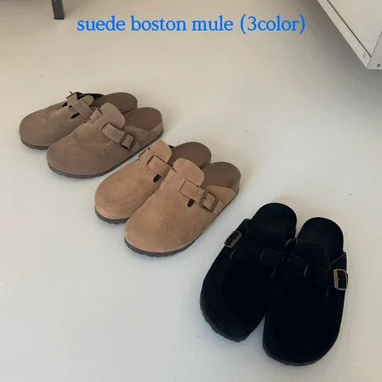 [3color/230-280mm] 라토 스웨이드 보스턴 뮬 슬리퍼