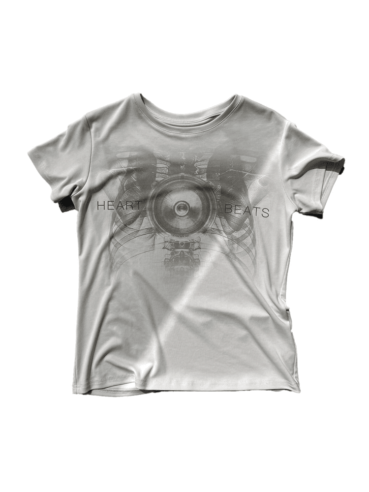 noEmosen "HEART BEATS\" digital print  T-shirt