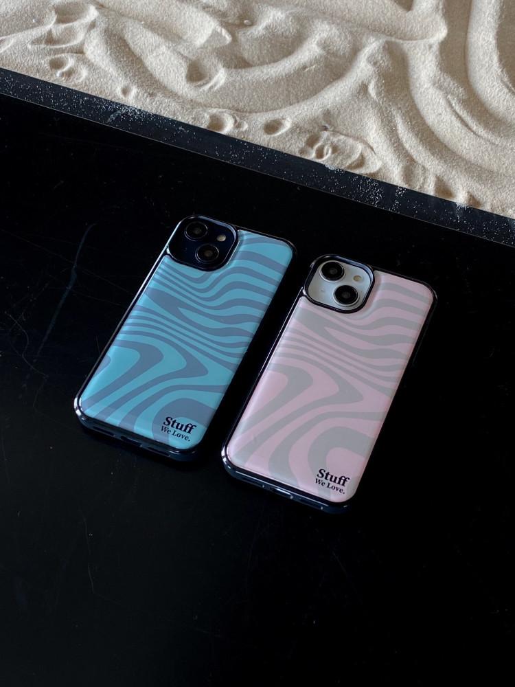 [에폭시 범퍼 케이스] 웨이브 사막 블루 아이폰 14