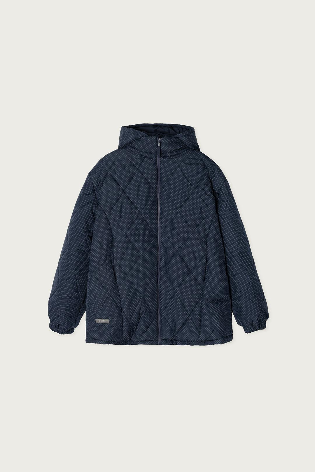 HOODED QUILTED JUMPER DARK LAKE