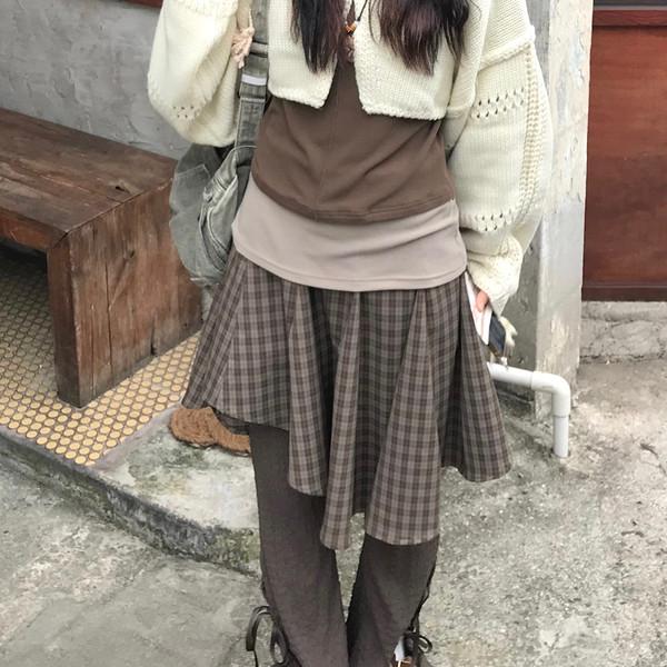 디움 체크 스커트 ( dioom check skirt )