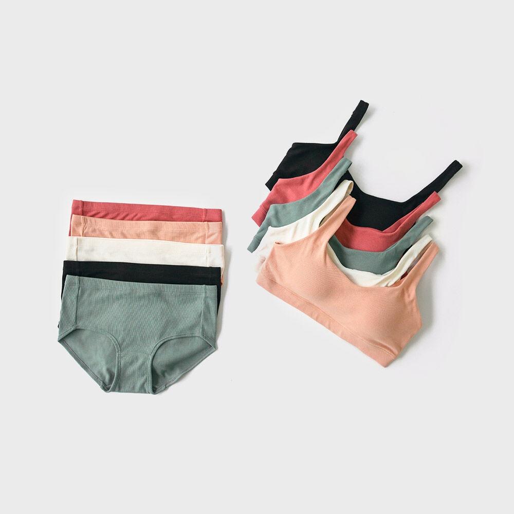 [스페셜구성] 골지소프트브라탑 세트(브라1+팬티2)