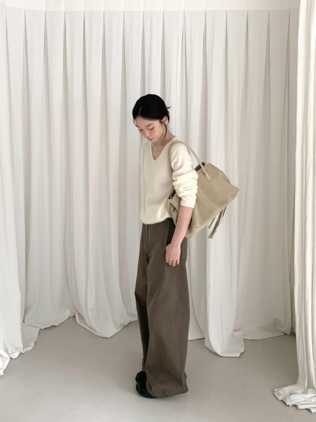 belted cotton pants (3 colors)