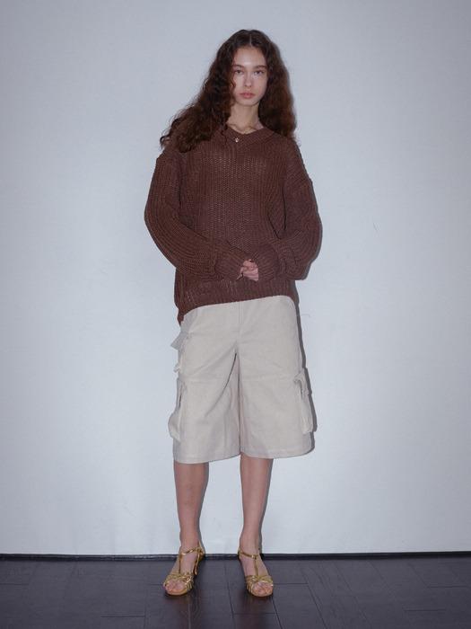 Bitte Cargo Bermuda Pants / Ecru