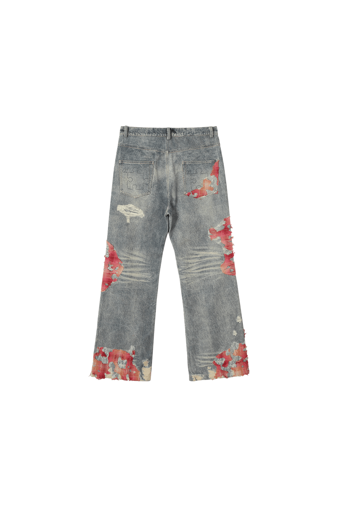 Sunset Cloud Lace Print Jeans - Blue / XS / Unisex