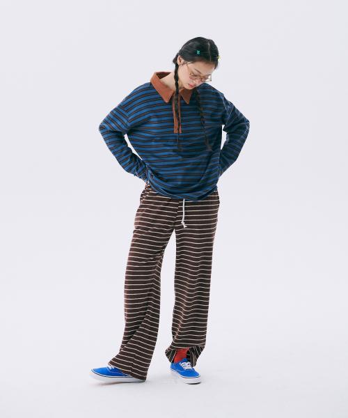 Stripe Rugby Boxy T-shirt_Dark Navy (스트라이프 럭비 박시 티셔츠_다크 네이비)