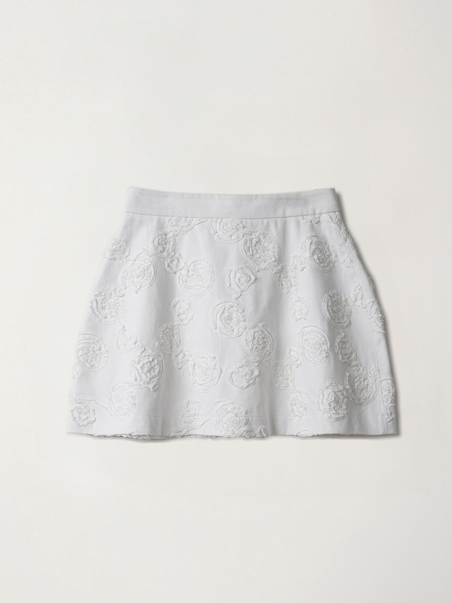 White Rose Mini Skirt (White)