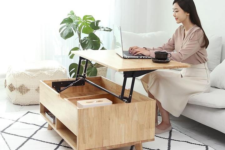 [리퍼] 리프트업 원목 테이블 950 (2color)