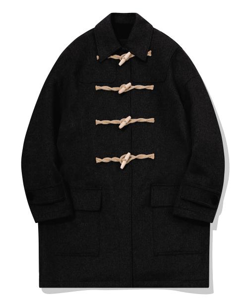 Oversized Collar Duffle Coat(BLACK)