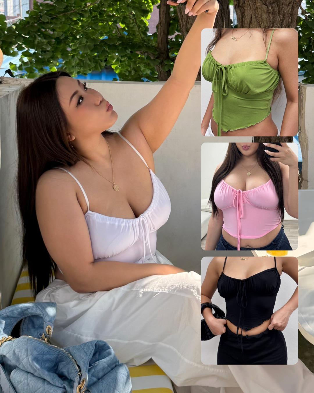 리본 셔링 뷔스티에