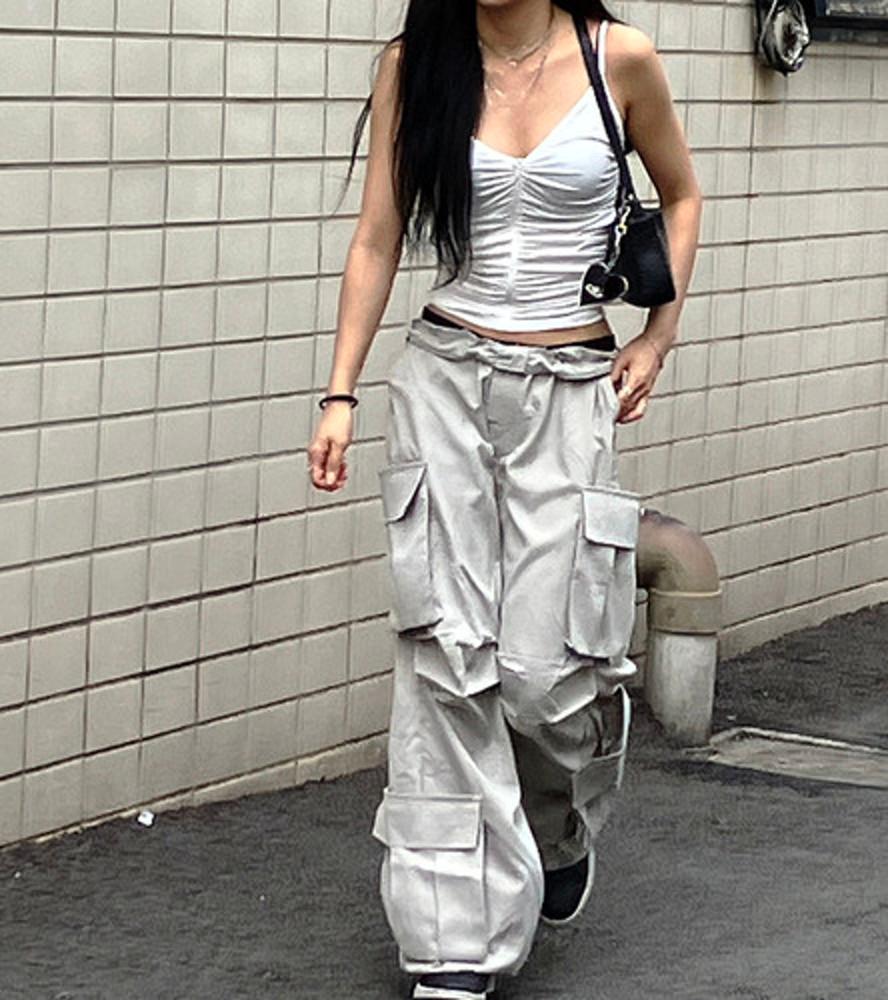 light grey shirring pants |라이트 그레이 셔링팬츠