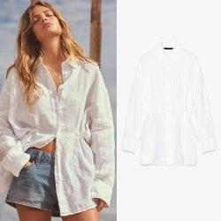 자라 ZARA 100% 린넨 셔츠 화이트White