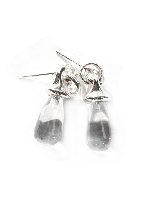 LUMP OF WATER DROP EARRING (COLORLESS)