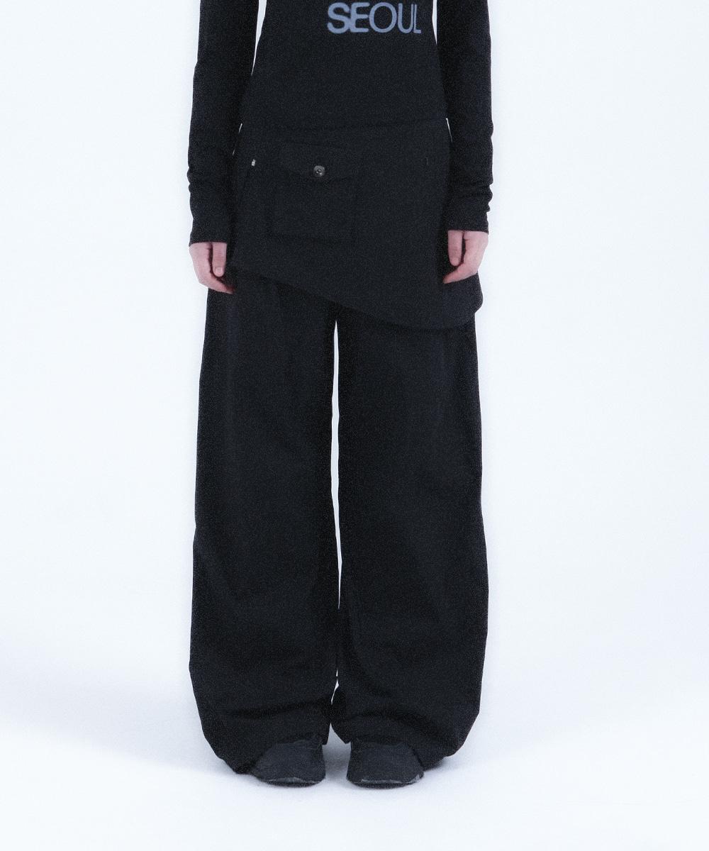 [3/14일 배송] Wave layered skirt bag BLACK