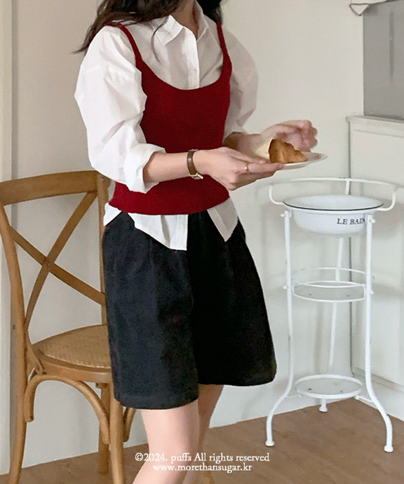 포니 코듀로이 밴딩 하프 팬츠 (3color)